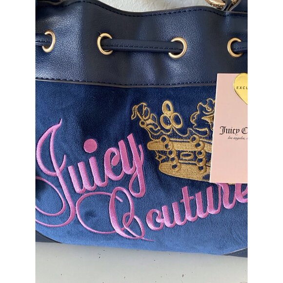 Juicy Couture The Key to Juicy Large Tote Handbag Regal Blue With Charm NEW - Picture 3 of 16